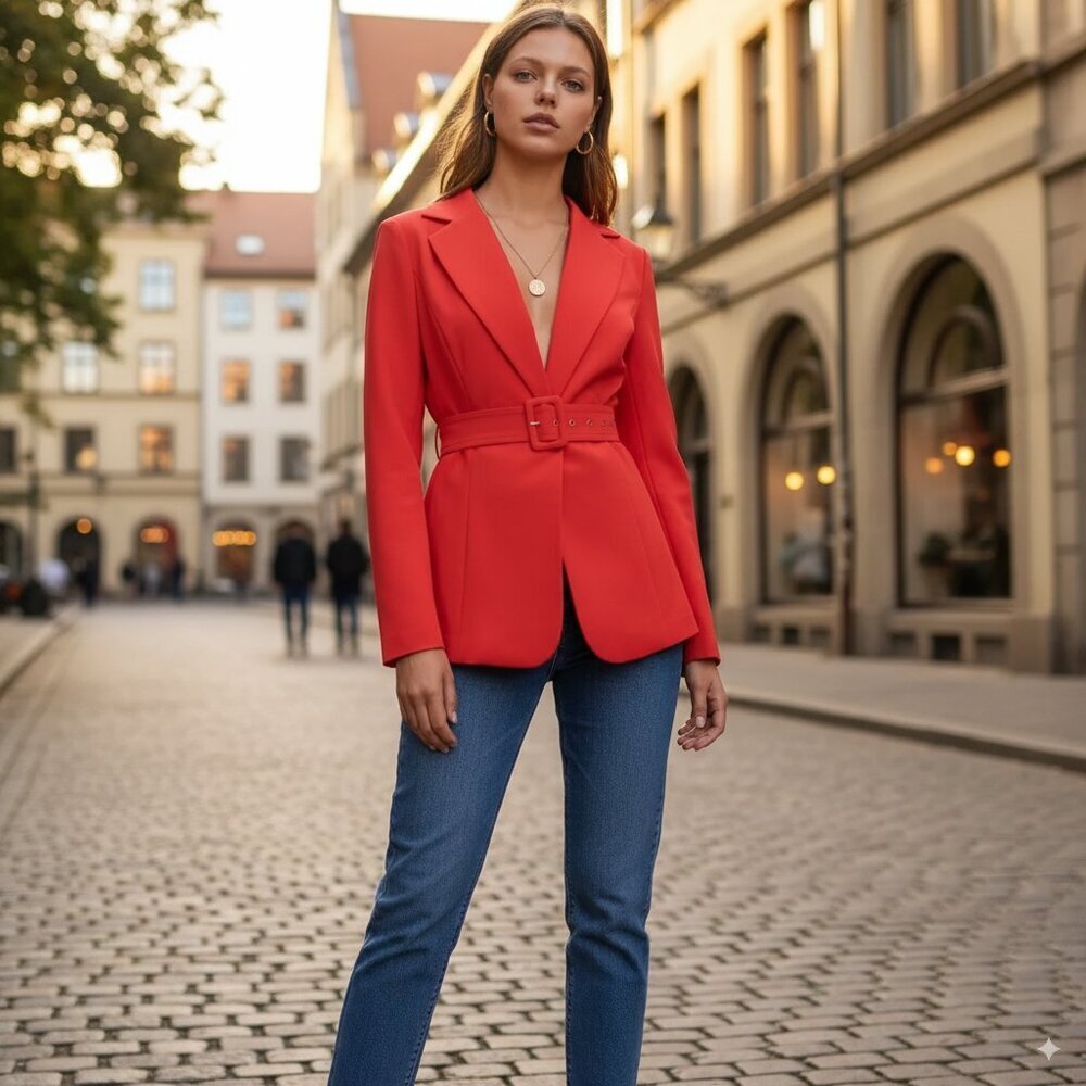 Finders Keepers Soleil Blazer Red Size Small NWT